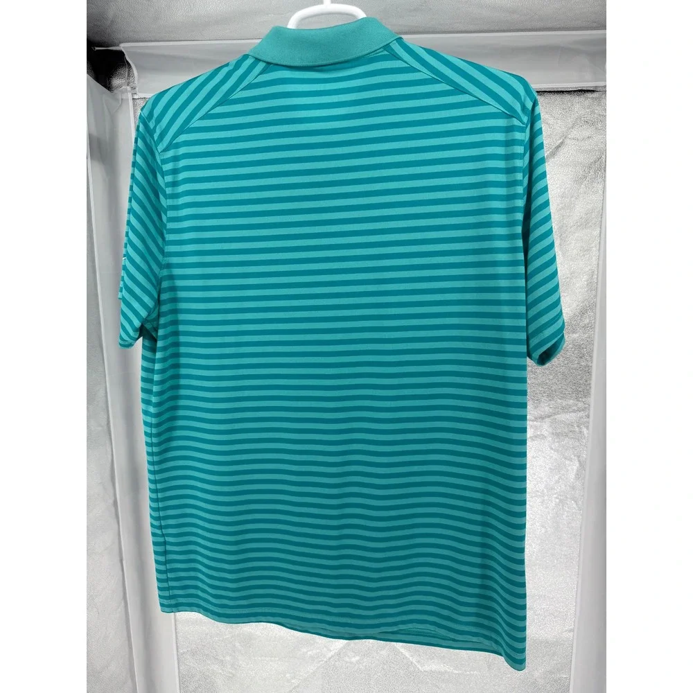 Nike Golf Dri-FIT Striped Polo Shirt Mens‎ XL Extra Large Turquoise 891853-3093